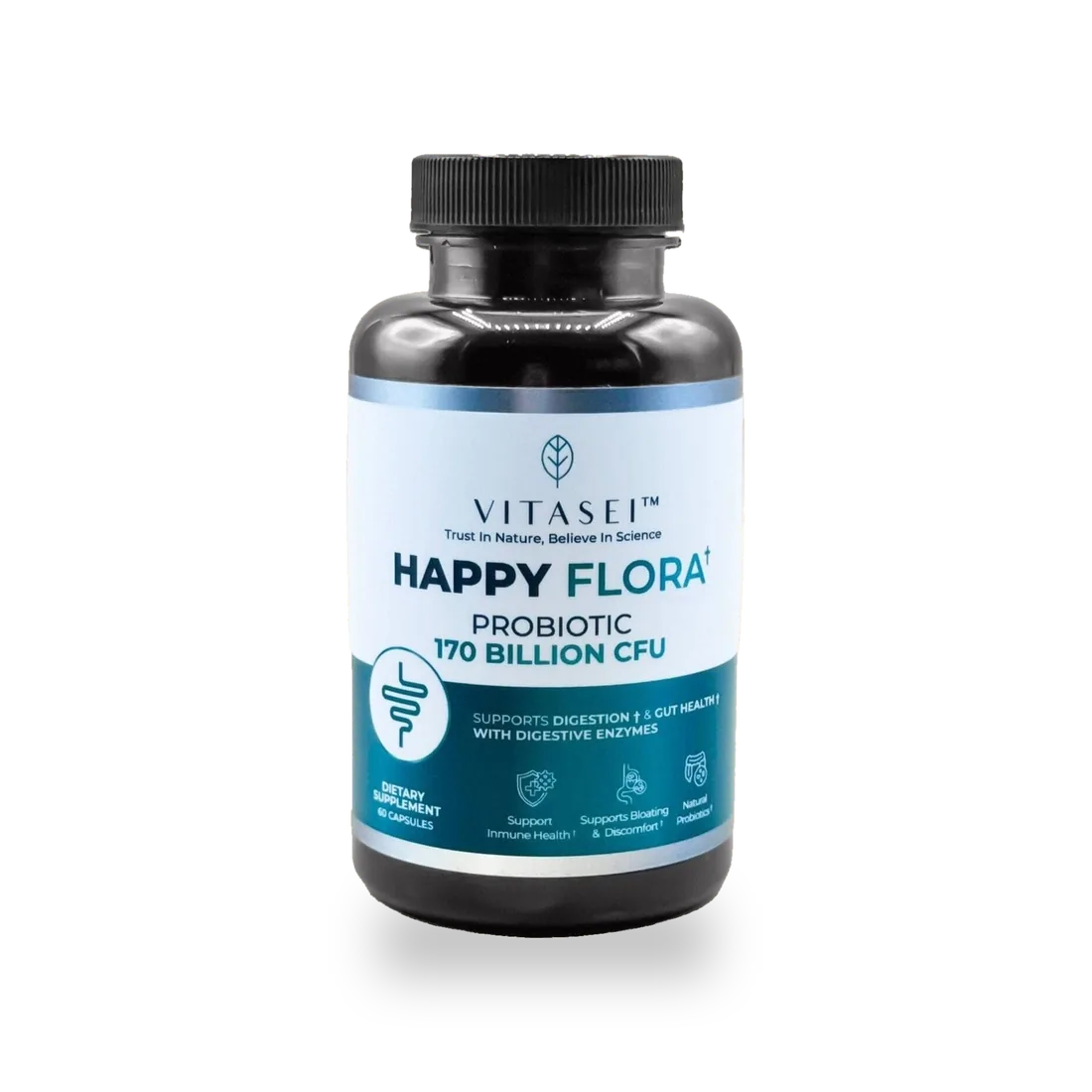 Happy Flora — Probiotic Supplement with 170 billion CFU for a Healthy Gut